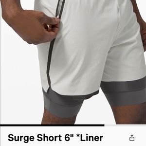 Lululemon XL surge 6” shorts